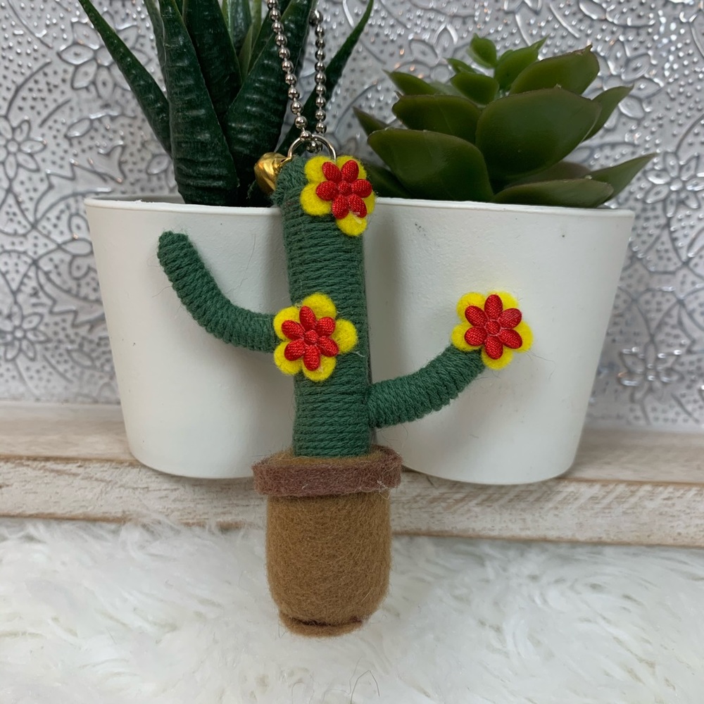 Cactus Keychain Felted
